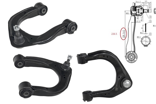 EVEREST UA (4WD) FRONT UPPER CONTROL ARM RIGHT HAND SIDE